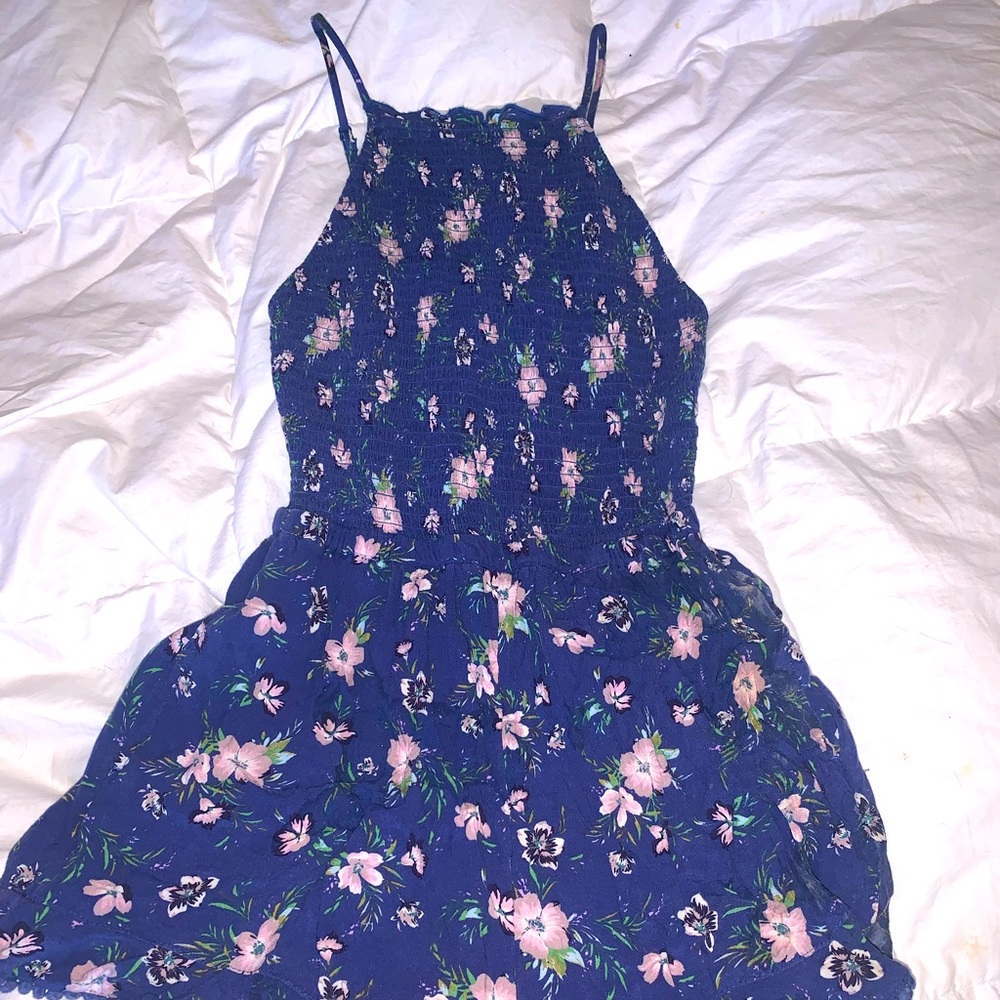 blue romper from american eagle